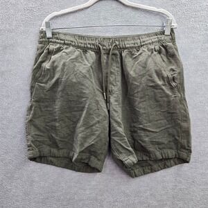 Abercrombie & Fitch Women Shorts‎ Medium Green Linen Blend Drawstring